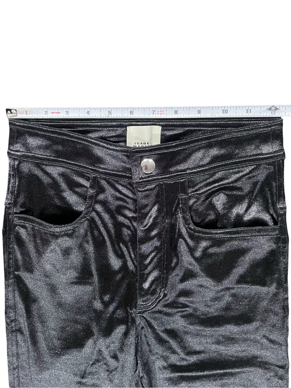 ISABEL MARANT Erna Metallic Satin Stretch Skinny Pants US 2 XS - Picture 11 of 15